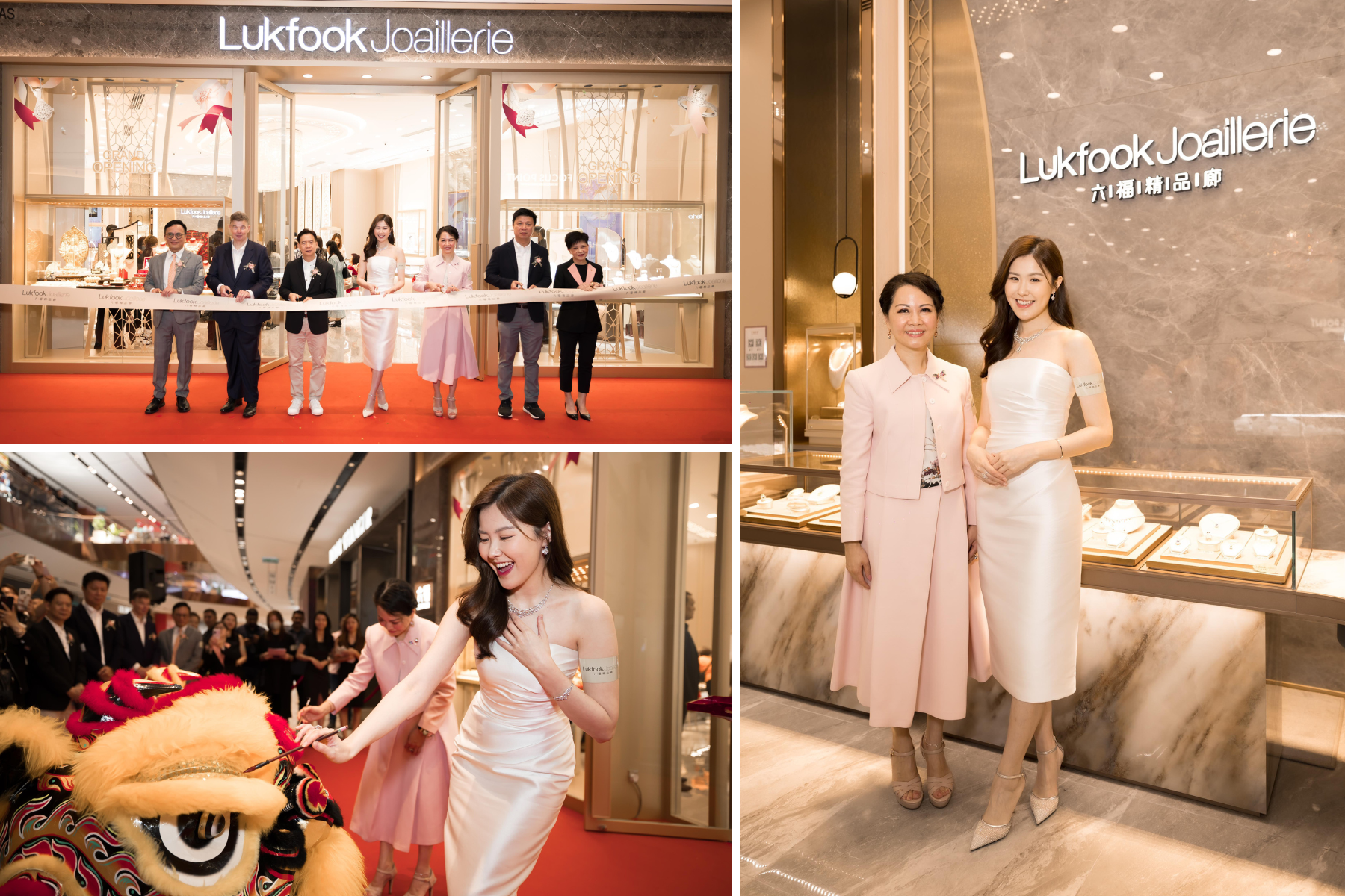 LukFook Group celebrates the grand opening of the “Lukfook Joaillerie” shop at Tun Razak Exchange (“TRX”) in Malaysia with key figures (from left to right) Mr. Darwin Cheung, Mr. Trevor Hill, Mr. Billy Cheung, Ms. Moon Lau, Ms. Shirley Wong, Mr. Chan Kah Hui and Ms. Wendy Kan.