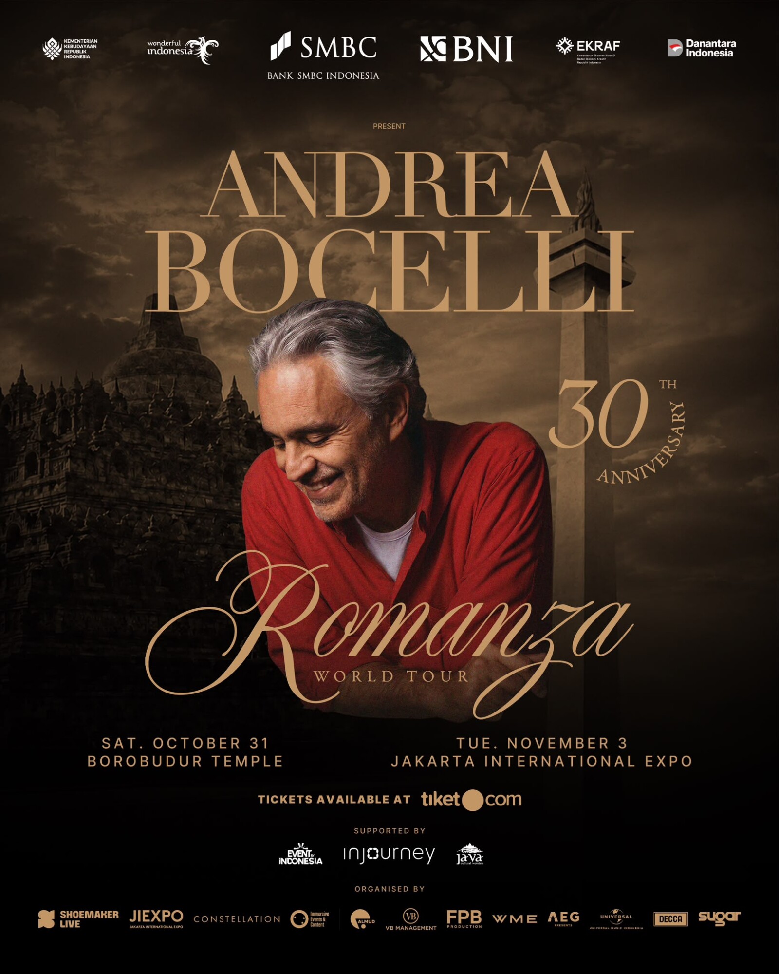 Andrea Bocelli Romanza 30th Anniversary World Tour Indonesia